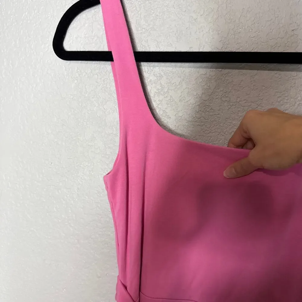 Aritzia Saturn Pink Draped Square-Neck Midi Dress - Picture 5 of 7